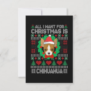 Tarjeta De Confirmación De Asistencia Todo lo que quiero para los Navidades Perro Chihua