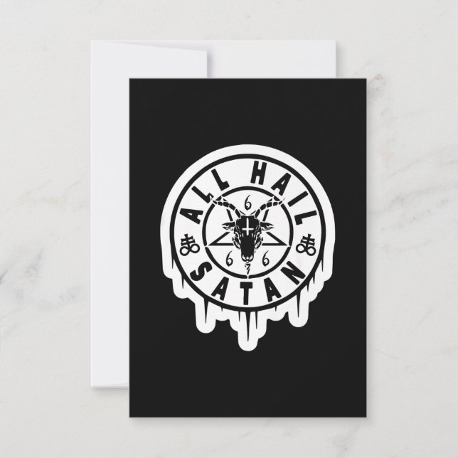 Tarjeta De Confirmación De Asistencia Todos los regalos de Navidad de Hail Satan Goat (Anverso)