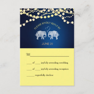 Tarjeta De Confirmación De Asistencia TONELADAS DE LOVE/Elephant Night Lights Wedding RS