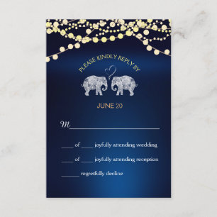 Tarjeta De Confirmación De Asistencia TONELADAS DE LOVE/Elephant Night Lights Wedding RS