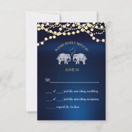 Tarjeta De Confirmación De Asistencia TONELADAS DE LOVE/Elephant Night Lights Wedding RS