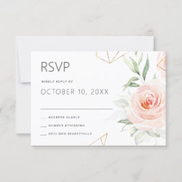 Tarjeta De Confirmación De Asistencia Tonos rosados bonitos del Boda geométrico de Rubor