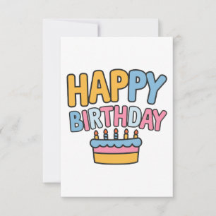 Tarjeta De Confirmación De Asistencia Torta de Cumpleaños Feliz