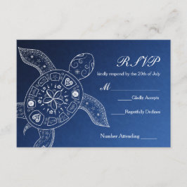 Tarjeta De Confirmación De Asistencia Tortuga Marina Hawaiana Bodas de Playa Blancas Azu