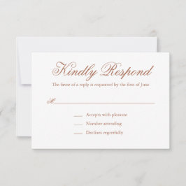 Tarjeta De Confirmación De Asistencia Tradicional Terracota Elegante Formal Boda