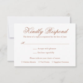 Tarjeta De Confirmación De Asistencia Tradicional Terracota Elegante Formal Boda