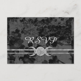 Tarjeta De Confirmación De Asistencia Triple Gotho Boda floral Moon Ste de ayuno