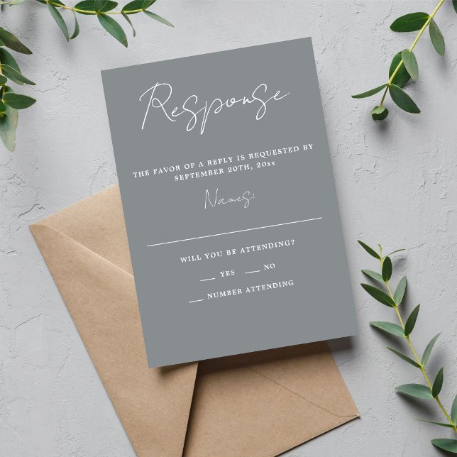 Tarjeta De Confirmación De Asistencia True Simplicity 3 Script Minimal Stone Wedding (Subido por el creador)