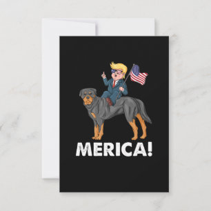 Tarjeta De Confirmación De Asistencia Trump Merica Rottweiler Perro Hero Americano