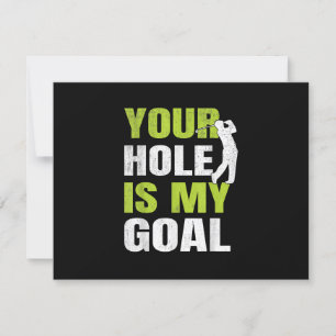 Tarjeta De Confirmación De Asistencia Tu Agujero Es Mi Objetivo - Jugador De Golf Humor