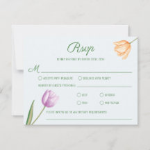 Tulipanes de acuarela pastel boda de primavera