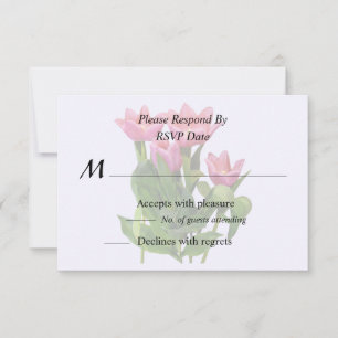Tarjeta De Confirmación De Asistencia Tulipanes rosados vibrantes