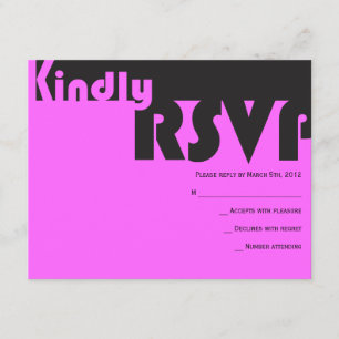 Tarjeta De Confirmación De Asistencia TYPOGRAPHY Bar Bat Mitzvah Responder