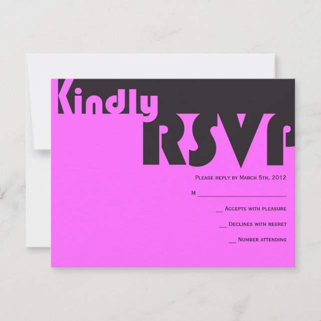 Tarjeta De Confirmación De Asistencia TYPOGRAPHY Bar Bat Mitzvah Responder (Anverso)