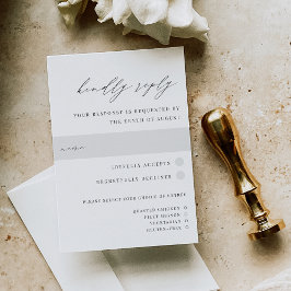 Tarjeta De Confirmación De Asistencia Ultra mínimo | Elección de comidas de Boda con ace