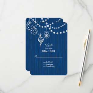 Tarjeta De Confirmación De Asistencia Un Boda De Navidades Llama Blanca Diseña Un Azul