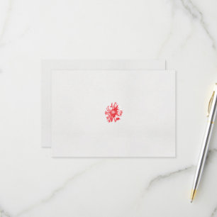 Tarjeta De Confirmación De Asistencia un dibujo de una flor roja sobre un fondo blanco
