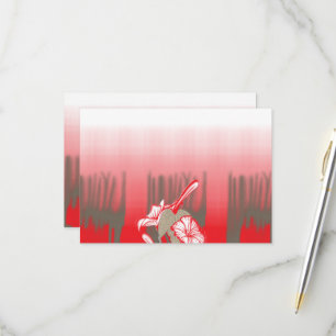 Tarjeta De Confirmación De Asistencia Un diseño gráfico vibrante presenta un patrón rojo
