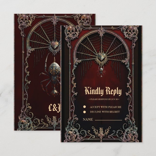 Tarjeta De Confirmación De Asistencia Un toque de magia gótica, (Anverso / Reverso)