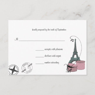 Tarjeta De Confirmación De Asistencia Una Noche En París Personalizado Antecedentes Tarj