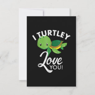 Tarjeta De Confirmación De Asistencia Una tortuga de San Valentín que te quiero