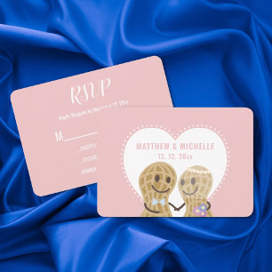Tarjeta De Confirmación De Asistencia Unas Nueces Cuestas Entre Ellas Boda Brillante