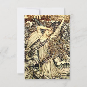 Tarjeta De Confirmación De Asistencia “Undine en las olas” de Arthur Rackham
