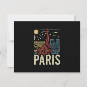 Tarjeta De Confirmación De Asistencia Vacaciones en París, Fiesta en Francia, Torre Eiff