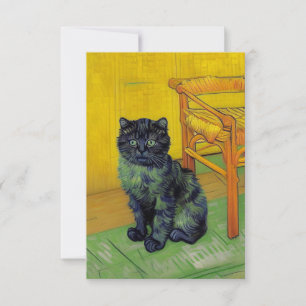 Tarjeta De Confirmación De Asistencia Van Gogh Black Cat