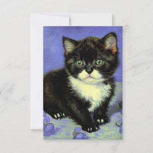 Tarjeta De Confirmación De Asistencia Van Gogh Tuxedo Kitten