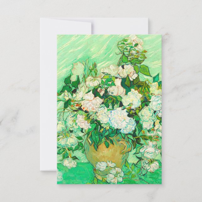 Tarjeta De Confirmación De Asistencia Van Gogh White Roses (Anverso)