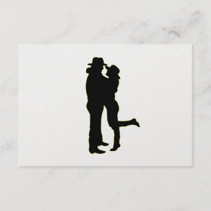 Tarjeta De Confirmación De Asistencia Vaquero y vaquera enamorada Silhouette