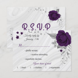 Tarjeta De Confirmación De Asistencia variedad de harina floral de color gris plateado p