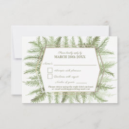 Tarjeta De Confirmación De Asistencia Vegetación de invierno de color verde agua salvia