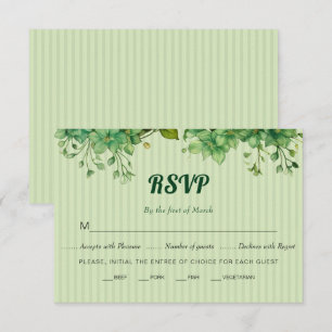 Tarjeta De Confirmación De Asistencia Vegetación y matrimonio primaveral a rayas