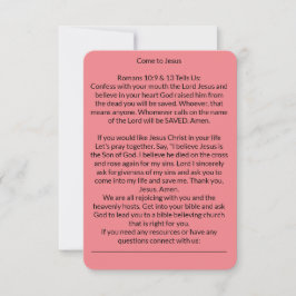 Tarjeta De Confirmación De Asistencia Vengan a Jesús Salvar Peach