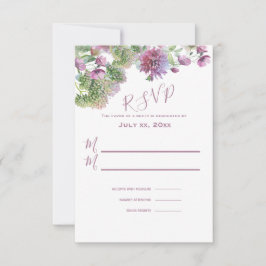 Tarjeta De Confirmación De Asistencia Verano Purple Floral En Boda De Bloom