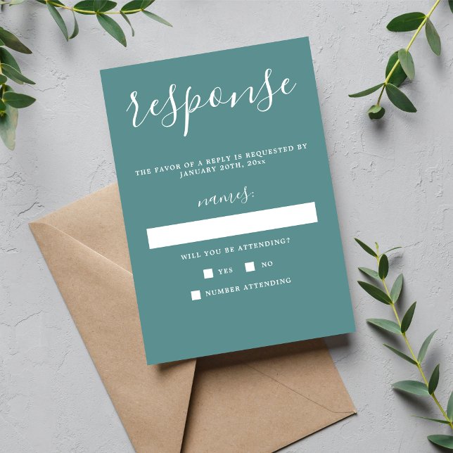 Tarjeta De Confirmación De Asistencia Verdadera sencillez 1 Huevo de pato Boda Minimalis (Subido por el creador)