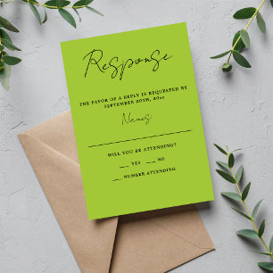 Tarjeta De Confirmación De Asistencia Verdadera sencillez 3 Script Mínima Boda Primaria
