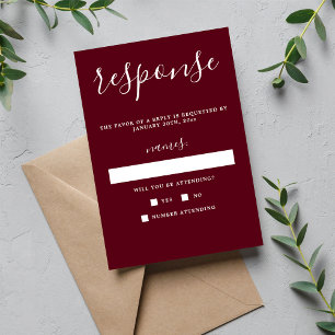 Tarjeta De Confirmación De Asistencia Verdadera simplicidad 1 Boda Minimalista de palo d