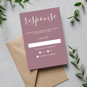 Tarjeta De Confirmación De Asistencia Verdadera simplicidad 1 Boda Minimalista malvado