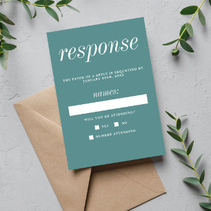 Tarjeta De Confirmación De Asistencia Verdadera simplicidad 2 Boda Minimalista de huevo