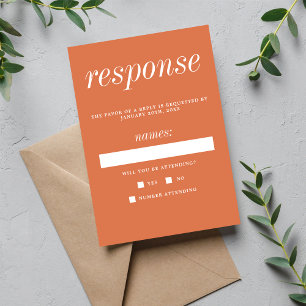 Tarjeta De Confirmación De Asistencia Verdadera simplicidad 2 Boda Minimalista simple de