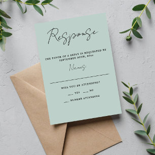 Tarjeta De Confirmación De Asistencia Verdadera simplicidad 3 guión Boda de vidrio mínim