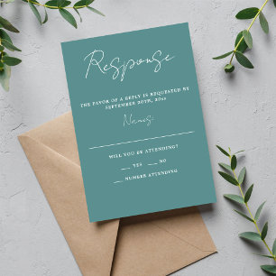 Tarjeta De Confirmación De Asistencia Verdadera simplicidad 3 guión Boda mínimo de huevo