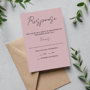 Tarjeta De Confirmación De Asistencia Verdadera simplicidad 3 guión Boda mínimo de luz s