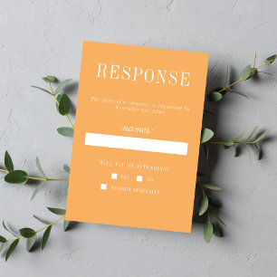 Tarjeta De Confirmación De Asistencia Verdadera simplicidad 6 Boda Minimalista Sorbet