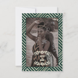 Tarjeta De Confirmación De Asistencia Verde de caza tribal africana