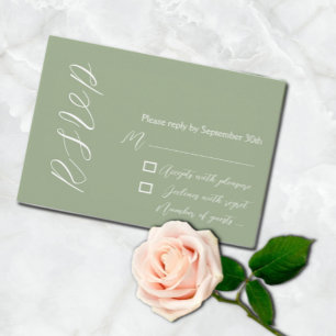 Tarjeta De Confirmación De Asistencia Verde jaula minimalista