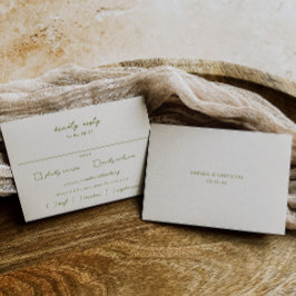 Tarjeta De Confirmación De Asistencia VERONA Sunset Moss Comida Boda